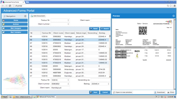 Document Output manager voor Jeeves ERP