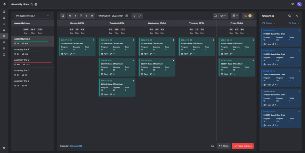 Productieplanning - assemblagelijnen